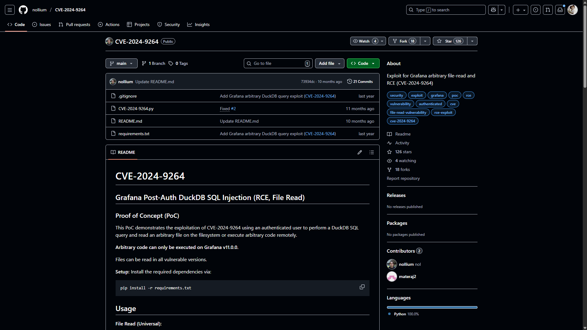 Contenu du fichier /var/lib/grafana/.env montrant les credentials
