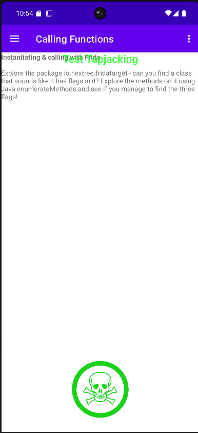 Résultat visuel de la démonstration Tapjacking